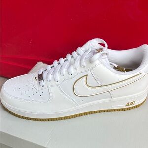 Nike White and Gold Sneakers